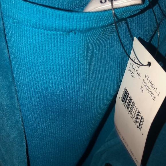 Vertigo’s Paris size X-Large turquoise knit camisole rhinestone straps NWT - Picture 8 of 11